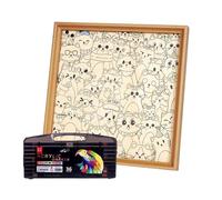 Puzzle Frame Kit - Funny Wooden Educational Toys | Drawing Jigsaw Puzzle with Markers, Creative Decoration and Learning Activity Set for Kids Home Classroom Display Playroom Art Projects