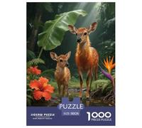 Puzzle Gacela 1000 Piezas - para Adultos Y Niños Puzzles De Abrevadero en la Selva, Juego Desafiante, Decorativo, Regalo Original 38x26cm/1000pcs