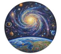 Puzzle Galaxia cósmica 1000 Piezas para Adultos Juego Relajante de cartón Rompecabezas Tierra Planetaa Vórtice Decorativo Regalo Ideal 1000pcs (67.5x67.5cm)