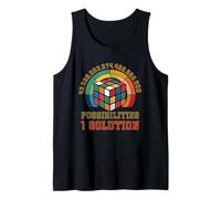 Puzzle Game Cube One Solution Speed Cubing Retro Matemáticas Camiseta sin Mangas