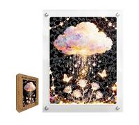 Puzzle Game Set - Acrylic Cloud Craft, Kids Puzzle Games with Smooth Pieces, Creative Learning Toy for Preschool Kids Boys Girls Christmas Birthday Holiday Plane Travel 8.58in