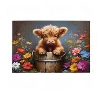 Puzzle Ganado de Las Tierras Altas Puzzle 200 Piezas Flor Imposible, DIY Obra de Arte de Juego de Rompecabezas para Adultos, Rompecabezas de Impresión de Alta Definición, Regalo Mujer 35x25cm D-15