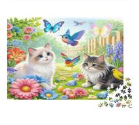 Puzzle Gatito del Patio De 1000 Piezas Animales Rompecabezas para Adultos De 1000 Piezas Obra De Arte Entretenimiento Creativo 52x38cm/1000pcs