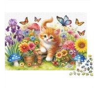 Puzzle Gatito Jardín (2) De 1000 Piezas Animales Rompecabezas Hombres Y Mujeres De 1000 Piezas Pintura Entretenimiento Creativo 52x38cm/1000pcs