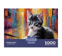 Puzzle Gatito Lindo De 1000 Piezas Interesante Rompecabezas para Adultos De 1000 Piezas Decoracion Regalo 70x50cm/1000pcs