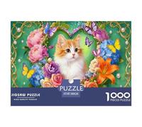 Puzzle Gatito Suave y Lindo De 1000 Piezas Interesante Rompecabezas para Adultos De 1000 Piezas Decoracion Entretenimiento Creativo 38x26cm/1000pcs