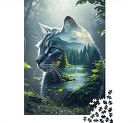 Puzzle Gato 1000 Piezas para Adultos Juego EduGatoivo De Madera Rompecabezas Gato Bosque Decorativo Regalo Ideal 1000pcs (75x50cm)