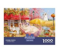 Puzzle Gato 1000 Piezas - para Adultos Rompecabezas De Flors Molino de Viento, Desafío Divertido Y Familiar, Decorativo, Regalo Ideal 70x50cm/1000pcs