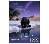 Puzzle Gato 1000 Piezas para Adultos Y Niños Juego EduGatoivo Puzzle Gato Negro Lago Sal Decorativo Regalo 70x50cm/1000pcs