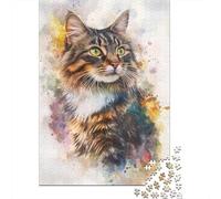Puzzle Gato Arte Moderno Gato de Bosque Noruego para Adultos Y Niños, 1000 Piezas De Diversión En Familia, Un Desafío Emocionante para La Noche De Juegos 52x38cm/1000pcs