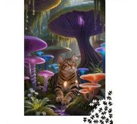 Puzzle Gato Atigrado 1000 Piezas - para Adultos Y Niños Rompecabezas De Setas, Anti Estrés, Relajarse Decorativo, 52x38cm/1000pcs