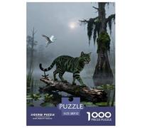 Puzzle Gato Bengala 1000 Piezas - para Adultos Puzzles De Humedal Nebuloso, Desafío Divertido Y Familiar, Arte Decorativo, Regalo para Hombre 52x38cm/1000pcs