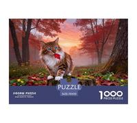 Puzzle Gato Bosque Noruego 1000 Piezas - para Adultos Rompecabezas De Bosque Arce, Juego Divertido E Instructivo Decorativo, Regalo Ideal 70x50cm/1000pcs