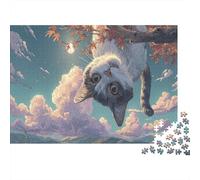 Puzzle Gato Colgando al revés Mascotas Rompecabezas Desafiante Adultos - 1000 Piezas, Decoración del Hogar, Regalo 70x50cm/1000pcs