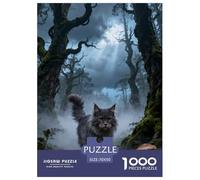 Puzzle Gato del Bosque Noruego 1000 Piezas - para Adultos Puzzles De Bosque Nebuloso, Desafío Mental Y Juego Complejo, Arte Decorativo, Regalo Ideal 70x50cm/1000pcs