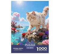 Puzzle Gato del Bosque Noruego 1000 Piezas - para Adultos Puzzles De Coral en Aguas Poco Profundas, Desafío Divertido Y Familiar, Decorativo, Regalo para Hombre 52x38cm/1000pcs