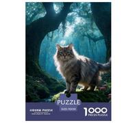 Puzzle Gato del Bosque Noruego 1000 Piezas - para Adultos Y Niños Puzzle De Dense Bosque, Juego EduGatoivo, Arte Decorativo, Regalo para Hombre 70x50cm/1000pcs