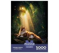 Puzzle Gato del Bosque Noruego 1000 Piezas - para Adultos Y Niños Puzzle De Jungla Soleada, Juguete EduGatoivo, Arte Decorativo, Regalo Ideal 52x38cm/1000pcs