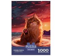Puzzle Gato del Bosque Noruego 1000 Piezas - para Adultos Y Niños Rompecabezas De Costa, Juego Familiar, Arte Decorativo, Regalo Original 52x38cm/1000pcs