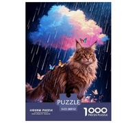 Puzzle Gato del Bosque Noruego 1000 Piezas - para Adultos Y Niños Rompecabezas De Florecimiento, Desafío Divertido Y Familiar, Decorativo, Regalo para Hombre 52x38cm/1000pcs