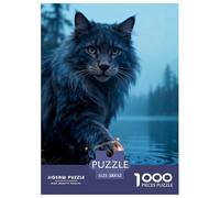 Puzzle Gato del Bosque Noruego 1000 Piezas - para Adultos Y Niños Rompecabezas De Orilla del Lago, Juego Desafiante, Arte Decorativo, Regalo para Hombre 52x38cm/1000pcs
