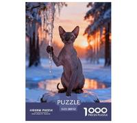 Puzzle Gato Esfinge 1000 Piezas - para Adultos Y Niños Rompecabezas De Carámbanos de Nieve, Desafío Mental Y Juego Complejo, Arte Decorativo, Regalo para Hombre 52x38cm/1000pcs