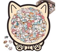Puzzle Gato | Interactivo Coleccionable Adorable,Puzzle Madera Forma Gatos | para Niños Chicos Chicas Adolescentes Mujeres Hombres Coleccionistas Jardín Infantil Cumpleaños Año Nuevo