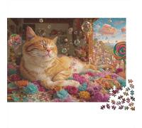 Puzzle Gato Lindo soñando De 1000 Piezas Animales Rompecabezas para Adultos De 1000 Piezas Decoracion Entretenimento 70x50cm/1000pcs