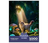 Puzzle Gato Maine Coon 1000 Piezas - para Adultos Y Niños Puzzle De Bosque de Setas, Juguete EduGatoivo, Arte Decorativo, Regalo Original 38x26cm/1000pcs