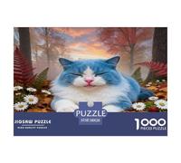 Puzzle Gato Pelo Corto 1000 Piezas - para Adultos Puzzles De Bosque, Juego para Toda La Familia Arte Decorativo, Regalo Original 38x26cm/1000pcs