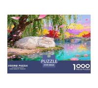 Puzzle Gato Persan 1000 Piezas - para Adultos Puzzle De Sauce a la Orilla del Río, Desafío Mental Y Juego Complejo, Arte Decorativo, Regalo para Hombre 38x26cm/1000pcs