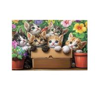 Puzzle Gato Puzzle 500 Piezas Flor Imposible, DIY Obra de Arte de Juego de Rompecabezas para Adultos, Rompecabezas de Impresión de Alta Definición Multicolor, Regalo Decoracion Hogar 52x38cm E-911