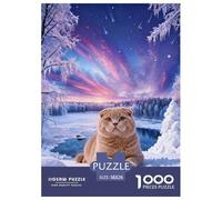 Puzzle Gato Scottish Fold 1000 Piezas - para Adultos Y Niños Puzzle De Frozen Lago, Desafío Divertido Y Familiar, Arte Decorativo, Regalo para Hombre 38x26cm/1000pcs