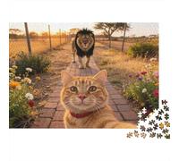 Puzzle Gato Selfie De 1000 Piezas Animales Rompecabezas Hombres Y Mujeres De 1000 Piezas Juego Entretenimento 52x38cm/1000pcs