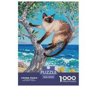 Puzzle Gato siames 1000 Piezas para Adultos, Puzzle Paisaje costero Adultos, Juego Didáctico Decoración para El Hogar 70x50cm/1000pcs
