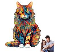Puzzle Gatto - /5,91 x 7,48 Pollici Puzzle in Legno per Adulti | Puzzles in Legnno a Forma di Gatto, Puzzles a Forma di Animal, Puzzle en Legno Con Gatti unici per Bambini e adulti