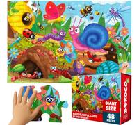 Puzzle Gigante de Suelo para Niños 3 a 5 Años - Puzzle Infantiles 5 6 Años | Puzzle XXL Infantil con Insectos - Juguete Grande de 48 Piezas 60x90 cm - Regalo Educativo para Niños y Niñas de 2 a 6 Años