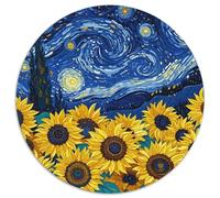 Puzzle Girasol 1000 Piezas para Adultos Juego Relajante de cartón Rompecabezas Vórtice Cielo Estrellado Girasol Decorativo Regalo Original 1000pcs (67.5x67.5cm)