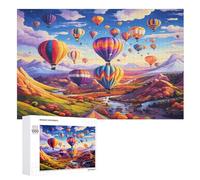 Puzzle globo aerostático 1000 piezas para adolescentes rompecabezas creativo de madera juguete juego familiar dificultad desafío (75×50cm)