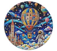 Puzzle Globo aerostático 1000 Piezas para Adultos Juego Relajante de cartón Rompecabezas Globo Aerostático Castillo Astronautaa Decorativo Regalo para Hombre 1000pcs (67.5x67.5cm)