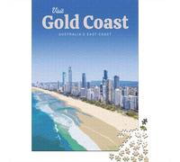 Puzzle GoldCoastTravelPoster De 1000 Piezas Interesante Rompecabezas para Adultos De 1000 Piezas Obra De Arte Regalo 70x50cm/1000pcs
