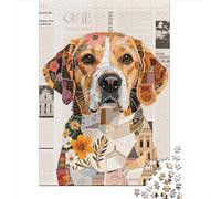 Puzzle Golden Retriever 1000 Piezas para Adultos Juego Relajante De Madera Puzzles Golden Retriever Collage de Periódico Decorativo Regalo Ideal 1000pcs (75x50cm)