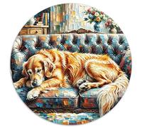 Puzzle Golden Retriever 1000 Piezas para Adultos Y Niños Juego Difícil De Cochetón Puzzles Golden Sofá Decorativo Regalo para Hombre 1000pcs (67.5x67.5cm)