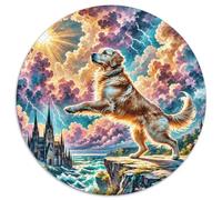 Puzzle Golden Retriever 1000 Piezas para Adultos Y Niños Juego EduGatoivo De Cochetón Puzzles Golden Acantilado Decorativo Regalo Ideal 1000pcs (67.5x67.5cm)
