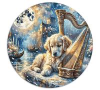 Puzzle Golden Retriever 1000 Piezas para Adultos Y Niños Juego EduGatoivo De Cochetón Puzzles Golden Guqin Decorativo Regalo Ideal 1000pcs (67.5x67.5cm)