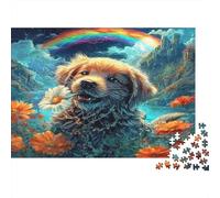 Puzzle Golden Retriever Puppy with Daisy, Rainbow Canyon 1000 Pezzi Pet - Ragazzi E per Adulti, Divertente Gioco Familiare, Parete Da Decorazione E Regalo 52x38cm/1000pcs