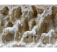 Puzzle Grabado Caballo Diseño de Patrones | con Exquisita Caja de Embalaje | Puzzle 3000 Piezas | Piezas Encajan Perfectamente | Letras la Parte Posterior | Rompecabezas Adultos Toda Familia s7h-616