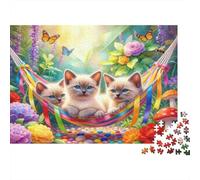 Puzzle Hammock Gatito De 1000 Piezas Animales Rompecabezas para Adultos De 1000 Piezas Pintura Regalo 70x50cm/1000pcs