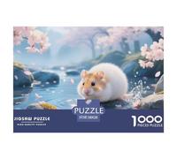 Puzzle Hamster 1000 Piezas para Adultos, Puzzle Escena de Ruisseau de Cerezos en Flor Adultos, Juego Didáctico Decoración para El Hogar 38x26cm/1000pcs