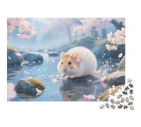 Puzzle Hamster De 1000 Piezas para Adultos, Puzzle Escena de Ruisseau de Cerezos en Flor Adultos, Juego Familiar Regalos Creativos 1000pcs (75x50cm)